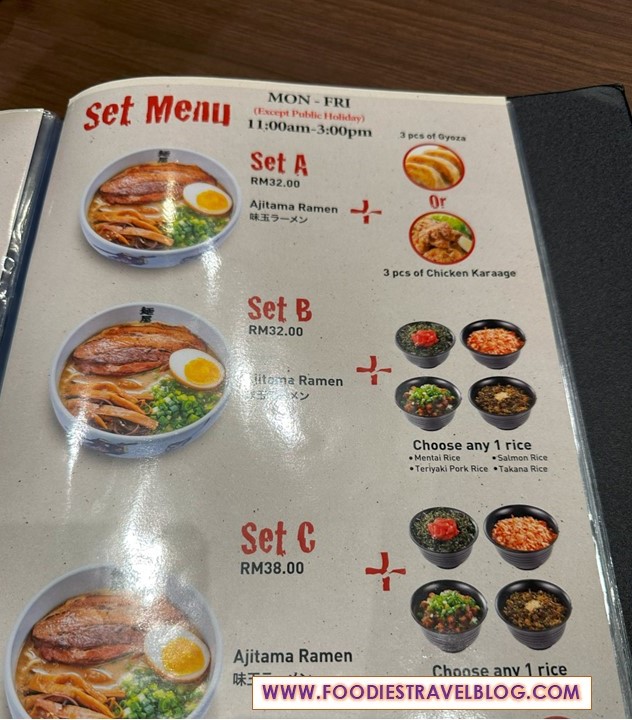 Menya Musashi Set Lunch